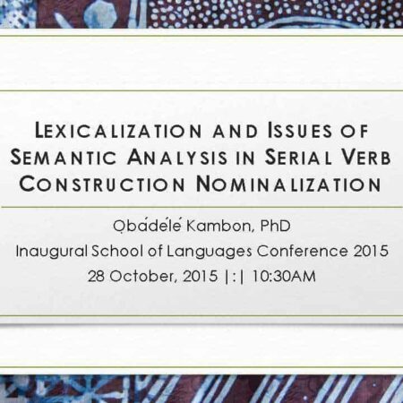 Lexicalization and Issues of Semantic Analysis In Serial Verb Construction Nominalization