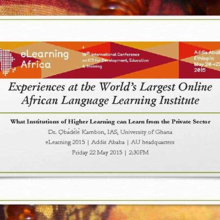 Abibitumi Kasa: Experiences at the World’s Largest Online African Language Learning Institute