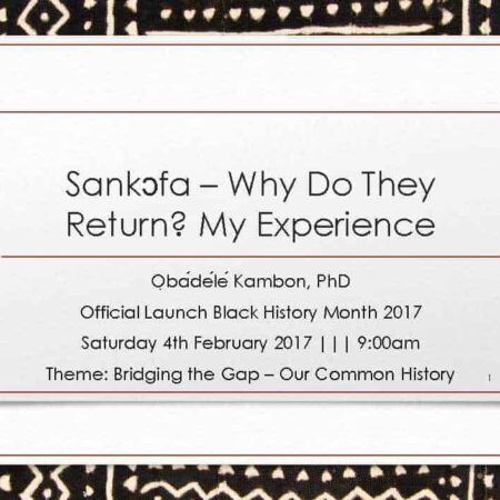 Sankɔfa Why do they return? My experience.