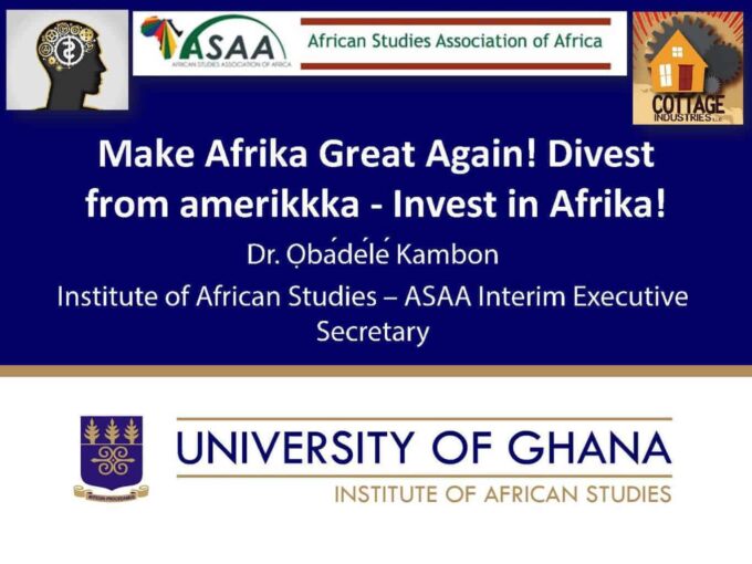 Make Afrika Great Again! Divest from amerikkka - Invest in Afrika!