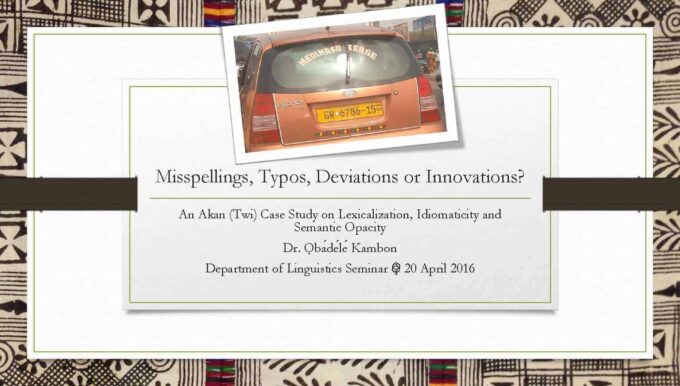 Writing in Akan: Misspellings, Typos, Deviations or Innovations?